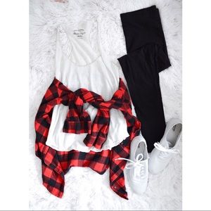 Hollister Red & Black Plaid Flannel Shirt